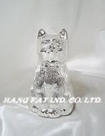 195 Z/A cat money box in silver plated