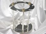 S367 Silver plated stainless steel wine bucket stand with glass rack decorated with chrome plated balls